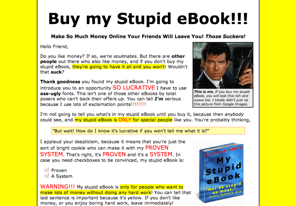 Buy my stupid ebook