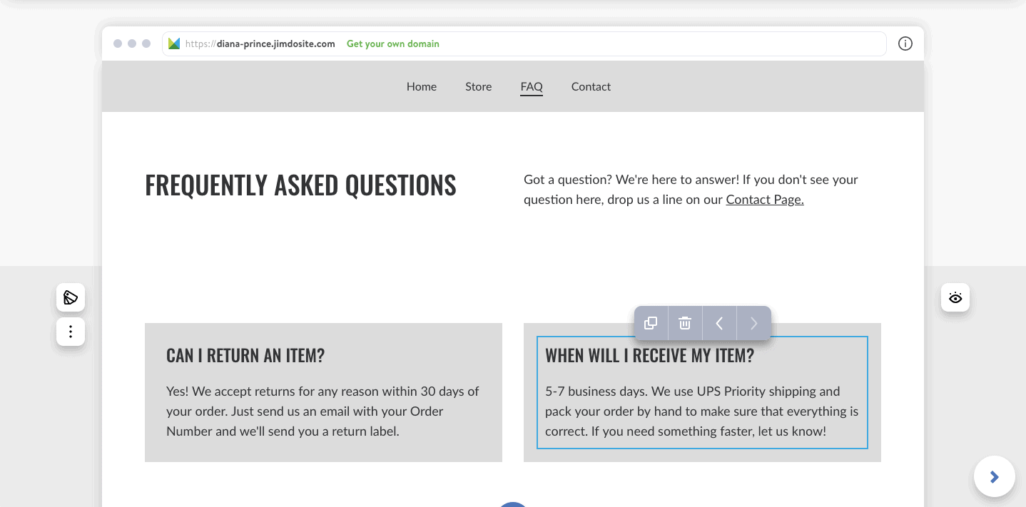 An faq sample page