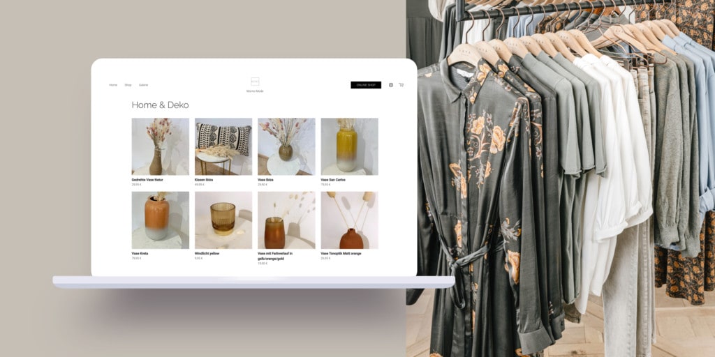 Screensho des Onlineshops von Momo Mode