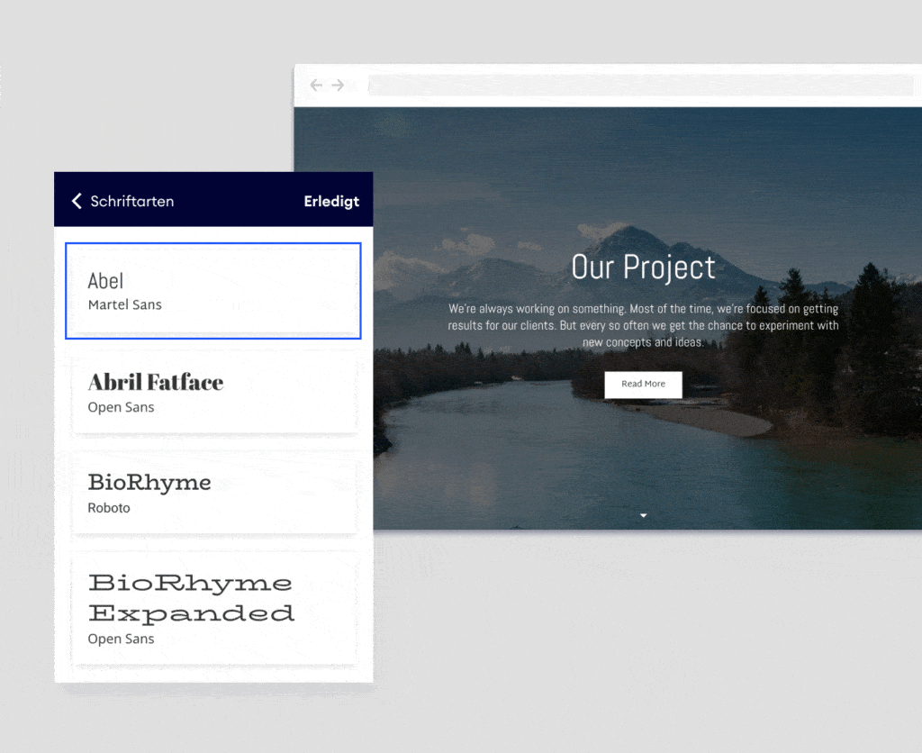 Website schriftarten