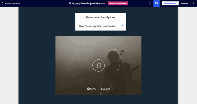 deine Musik oder Podcasts auf deiner Jimdo Website einbinden