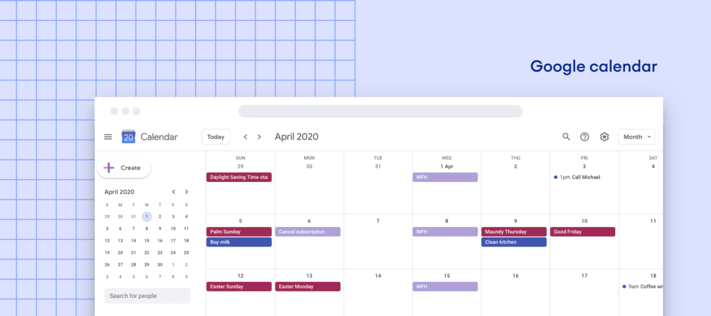 Screenshot Google Calendar