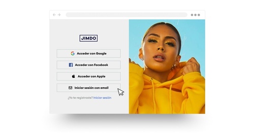 Cómo crear una página web: Paso 1. Regístrate y crea tu página web. Puedes crear tu página web Jimdo fácilmente con Facebook, Google o tu dirección de email.