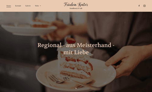 Beispiel für eine Gastronomie-Homepage, die mit Jimdo erstellt wurde.